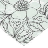 Modern Mint Black Roos Gold Floral Marble Tafelkleed (Gekanteld)