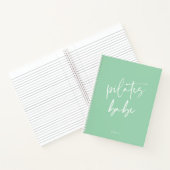Modern Mint Calligraphy Workout Gym Pilates Babe Notitieboek (Binnen)