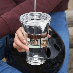 Modern Mint Collage Foto Pap Beste Gift Acryl Drinkbeker