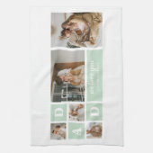 Modern Mint Collage Foto Pap Beste Gift Theedoek (Verticaal)