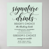 Modern Mint en Black Script Wedding Poster (Voorkant)