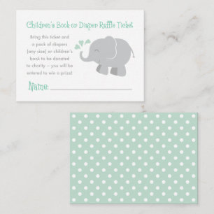 Modern Mint en Gray Elephant Baby shower Informatiekaartje