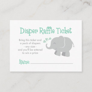 Modern Mint en Gray Elephant Baby shower Informatiekaartje