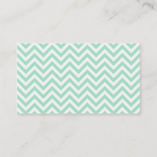 Modern Mint en White Chevron Pattern Visitekaartje (Achterkant)