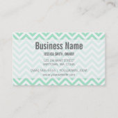 Modern Mint en White Chevron Pattern Visitekaartje (Voorkant)