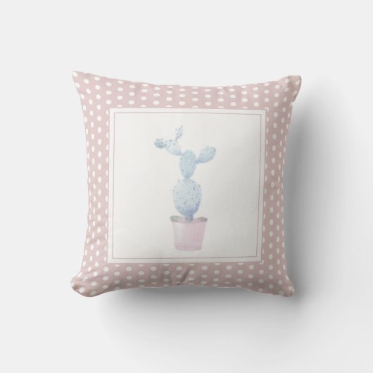 Modern Mint Geboorte Baby voor Kinderen Cactus Roz Kussen (Voorkant)