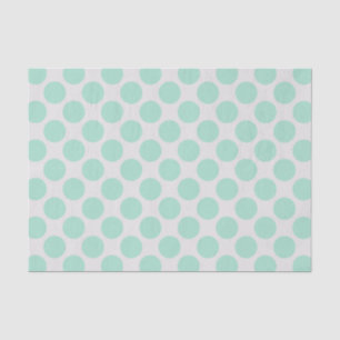 Modern Mint Green and White Large Polka Dots Tissuepapier