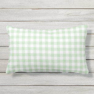 Modern Mint Green Gingham Pattern Check Buitenkussen