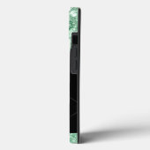 Modern Mint Green Glitter Drift Monogram Hoesje-Ma Case-Mate iPhone Case (Achterkant / Links)