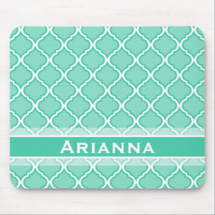 Modern Mint Green Moroccan Trellis Muismat