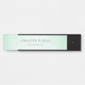 Modern Mint Green Simple Elegant Trendy Sjabloon Deurbordje (Voorkant)