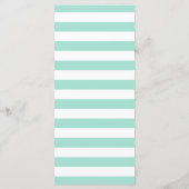 Modern Mint Green Stripes Floral Wedding Menu (Achterkant)
