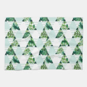 Modern Mint Green Tropical Geometric Theedoek (Horizontaal)