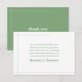 Modern Mint Green & White Abstracte begrafenis Bedankkaart (Voorkant / Achterkant)