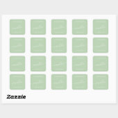 Modern mint groen scriptkaarsenetiket vierkante sticker (Vel)