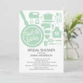 Modern Mint Kitchen Bridal Shower Kaart (Staand voorkant)
