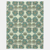 Modern Mint Retro Tribal Stippen iKat Pattern Fleece Deken (Voorkant)