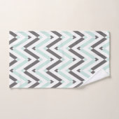 Modern Mint Wit Grijs Geometrisch Chevron patroon Handdoek (Handdoek)