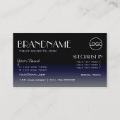 Modern Mirror Font Classic Black Blue met Logo Visitekaartje (Achterkant)