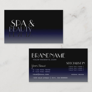 Modern Mirror Font Classic Black en Blue Gradient Visitekaartje