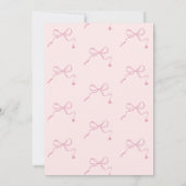 Modern Miss Onederful Roze Strik Eerste Verjaardag Kaart (Achterkant)