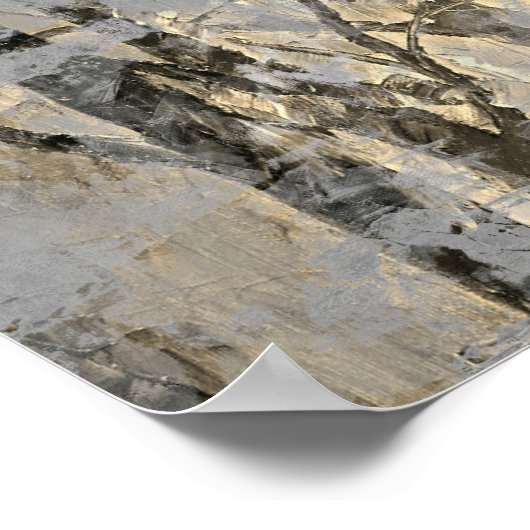 Modern mistig bos artistiek schilderij poster (Hoek)