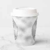 Modern mistig lichtgrijs Jubileum-25e glasplaat Papieren Bekers (Links)