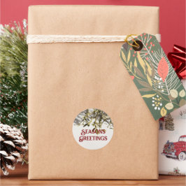Modern Mistletoe Christmas Ronde Sticker
