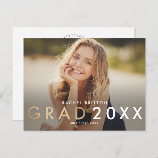 Modern Mix Afstuderen Aankondiging Briefkaart (Voorkant / Achterkant)