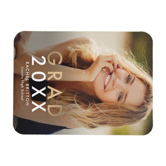 Modern Mix Afstuderen Aankondiging Magnet Magneet (Horizontaal)