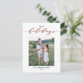 Modern Mix Typography Red Prettige feestdagen Foto (Staand voorkant)