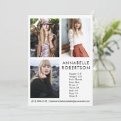 Modern Model Actor 3 Foto Comp Kaart (Staand voorkant)