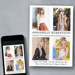 Modern Model Actor 4 Foto's Comp Kaart