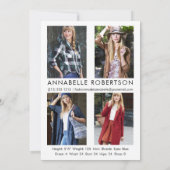 Modern Model Actor 5 Foto Comp Kaart (Achterkant)