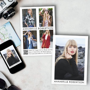 Modern Model Actor 5 Foto QR Code Comp Kaart