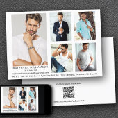 Modern Model Actor 5 Foto's QR Code Terug Comp Kaa Kaart
