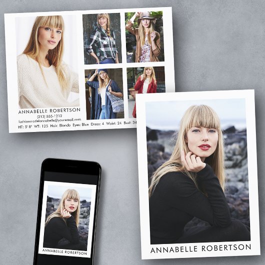 Modern Model Actor 6 Foto Comp Kaart