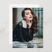 Modern Model Actor Photo Briefkaart (Voorkant / Achterkant)