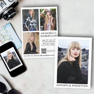 Modern Model Actor QR Code 4 Foto Comp Kaart