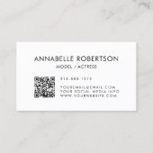 Modern Model en Actor 3 Foto QR Code Visitekaartje (Achterkant)