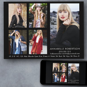 Modern Model en Actor 5 Foto's Comp Kaart