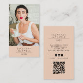 Modern Model Professionele Foto Perzik Roze Visitekaartje (Voorkant / Achterkant)