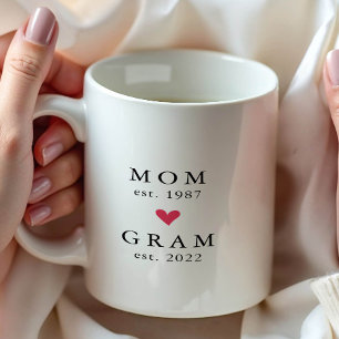 Modern Moeder Gram Jaar Gesticht. Koffiemok