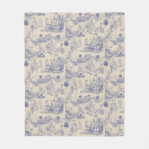 Modern moederschap Toile de Jouy in Periwinkle