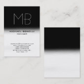 Modern mollig zwart wit stijlvol visitekaartje (Voorkant / Achterkant)