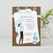 Modern Mom Baby shower Invitation - Baby Boy! (Debout devant)