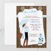 Modern Mom Baby shower Invitation - Baby Boy! (Devant / Derrière)