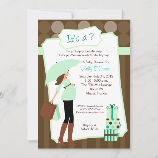 Modern Mom Baby shower Invitation - Garçon ou fill (Devant)