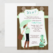 Modern Mom Baby shower Invitation - Garçon ou fill (Devant / Derrière)