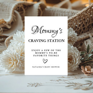 Modern Mommy's Craving Station baby shower bord Reclamebord Met Voetstuk